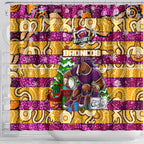 Broncos Rugby Merry Christmas Shower Curtain Indigenous Australian Art