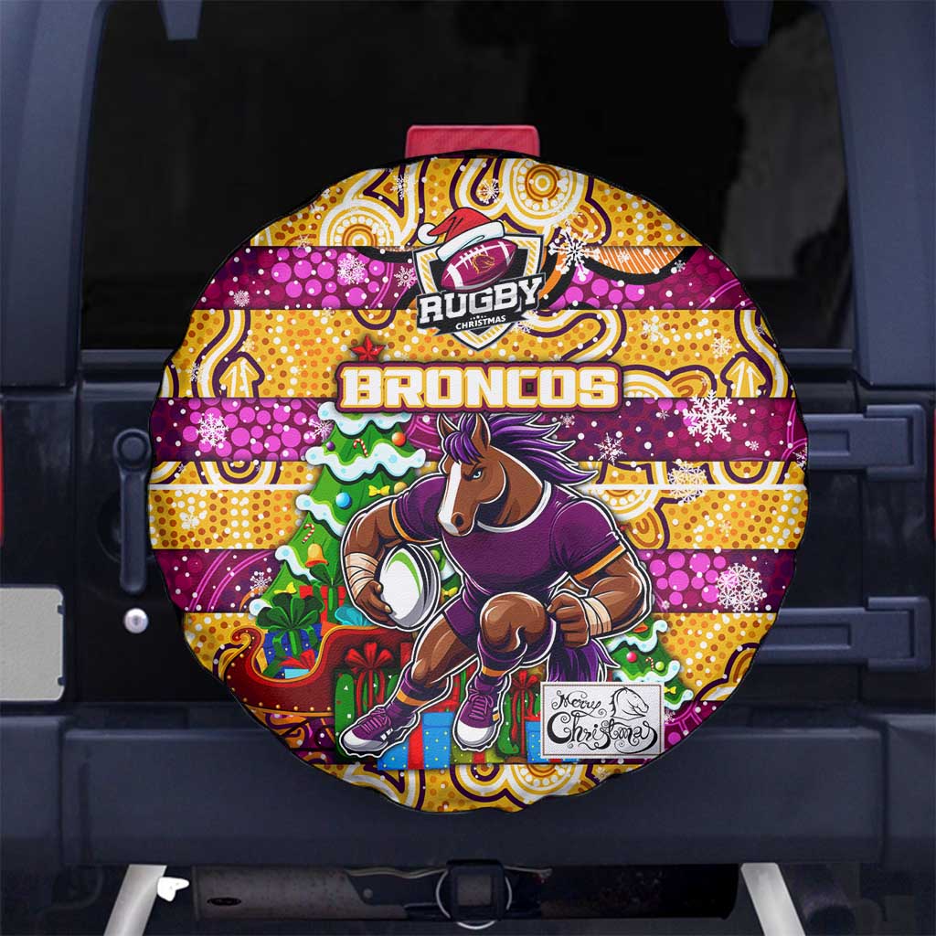 Broncos Rugby Merry Christmas Spare Tire Cover Indigenous Australian Art
