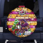 Broncos Rugby Merry Christmas Spare Tire Cover Indigenous Australian Art