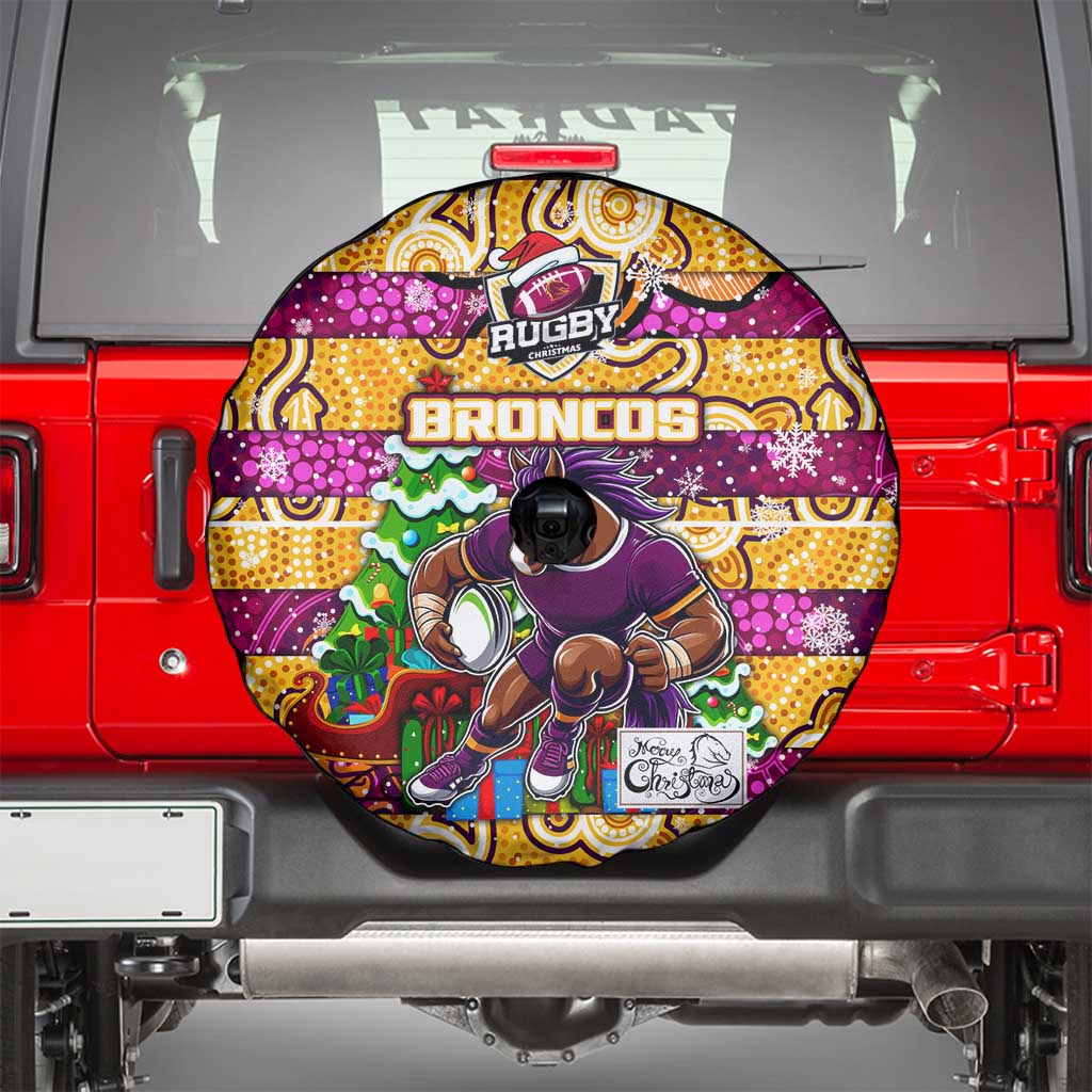 Broncos Rugby Merry Christmas Spare Tire Cover Indigenous Australian Art