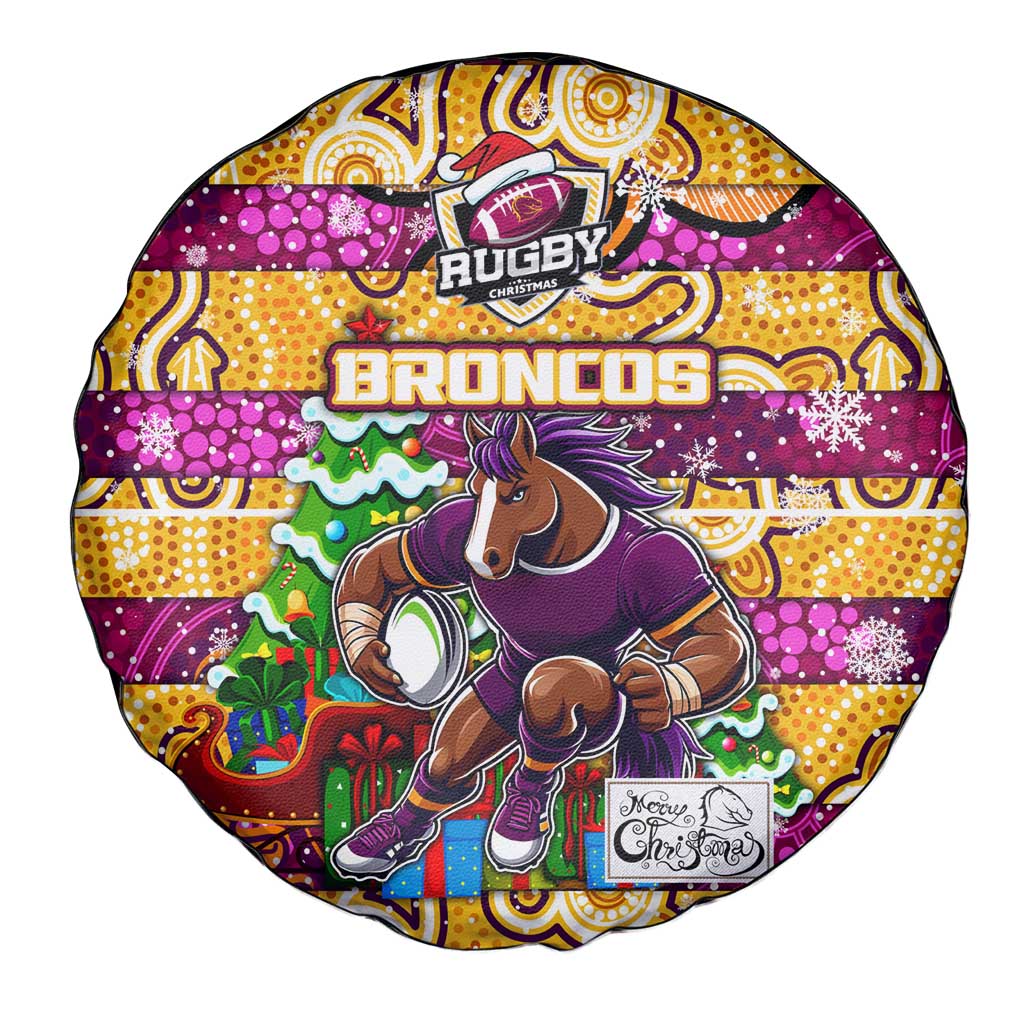 Broncos Rugby Merry Christmas Spare Tire Cover Indigenous Australian Art