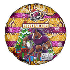 Broncos Rugby Merry Christmas Spare Tire Cover Indigenous Australian Art