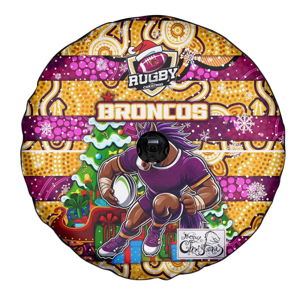Broncos Rugby Merry Christmas Spare Tire Cover Indigenous Australian Art