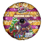 Broncos Rugby Merry Christmas Spare Tire Cover Indigenous Australian Art