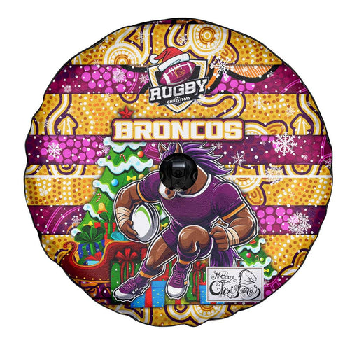 Broncos Rugby Merry Christmas Spare Tire Cover Indigenous Australian Art