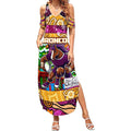Custom Broncos Rugby Merry Christmas Summer Maxi Dress Indigenous Australian Art