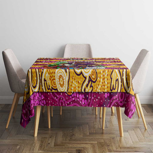Broncos Rugby Merry Christmas Tablecloth Indigenous Australian Art