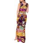 Custom Broncos Rugby Merry Christmas Tank Maxi Dress Indigenous Australian Art