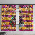 Broncos Rugby Merry Christmas Window Curtain Indigenous Australian Art