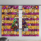 Broncos Rugby Merry Christmas Window Curtain Indigenous Australian Art