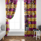 Broncos Rugby Merry Christmas Window Curtain Indigenous Australian Art