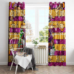 Broncos Rugby Merry Christmas Window Curtain Indigenous Australian Art