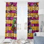 Broncos Rugby Merry Christmas Window Curtain Indigenous Australian Art