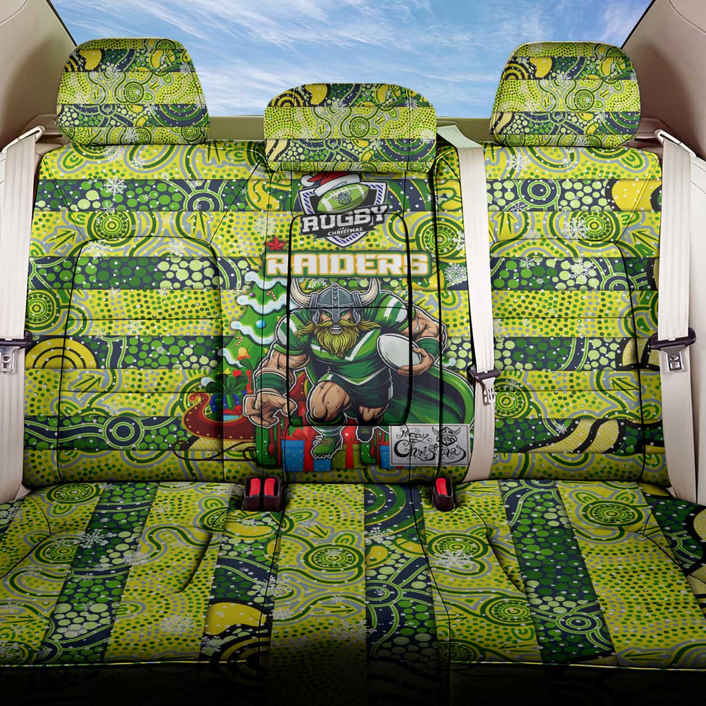 Raiders Rugby Merry Christmas Back Car Seat Cover Indigenous Australian Art