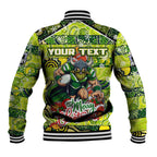 Custom Raiders Rugby Merry Christmas Baseball Jacket Indigenous Australian Art