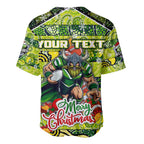 Custom Raiders Rugby Merry Christmas Baseball Jersey Indigenous Australian Art