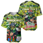 Custom Raiders Rugby Merry Christmas Baseball Jersey Indigenous Australian Art