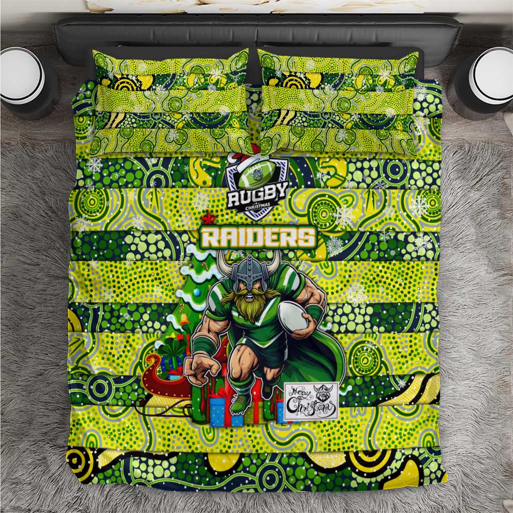 Raiders Rugby Merry Christmas Bedding Set Indigenous Australian Art