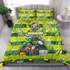 Raiders Rugby Merry Christmas Bedding Set Indigenous Australian Art