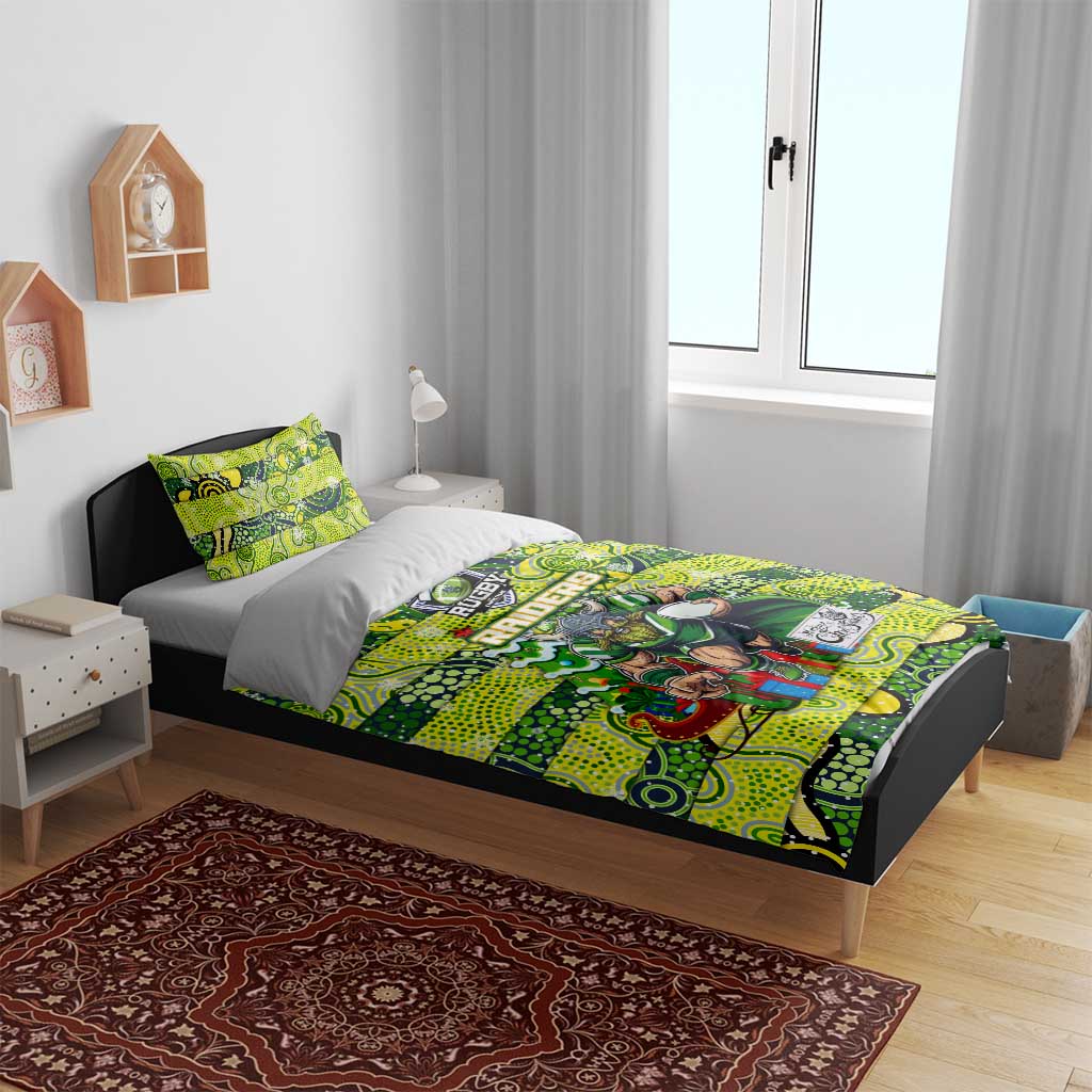 Raiders Rugby Merry Christmas Bedding Set Indigenous Australian Art