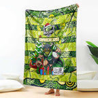Raiders Rugby Merry Christmas Blanket Indigenous Australian Art