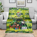 Raiders Rugby Merry Christmas Blanket Indigenous Australian Art