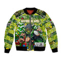 Custom Raiders Rugby Merry Christmas Bomber Jacket Indigenous Australian Art