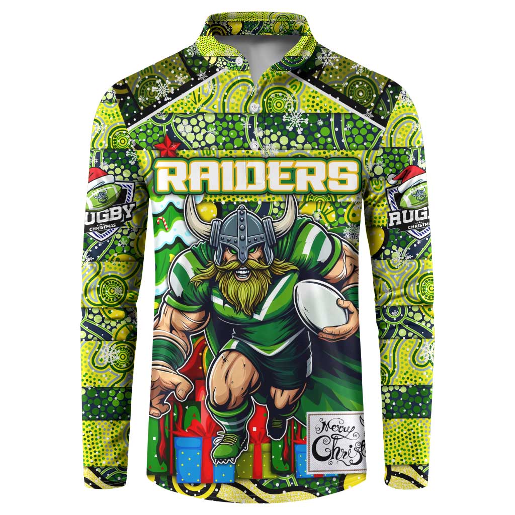 Custom Raiders Rugby Merry Christmas Button Sweatshirt Indigenous Australian Art