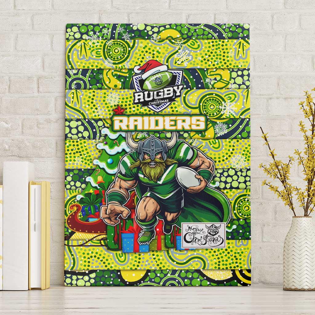 Raiders Rugby Merry Christmas Canvas Wall Art Indigenous Australian Art