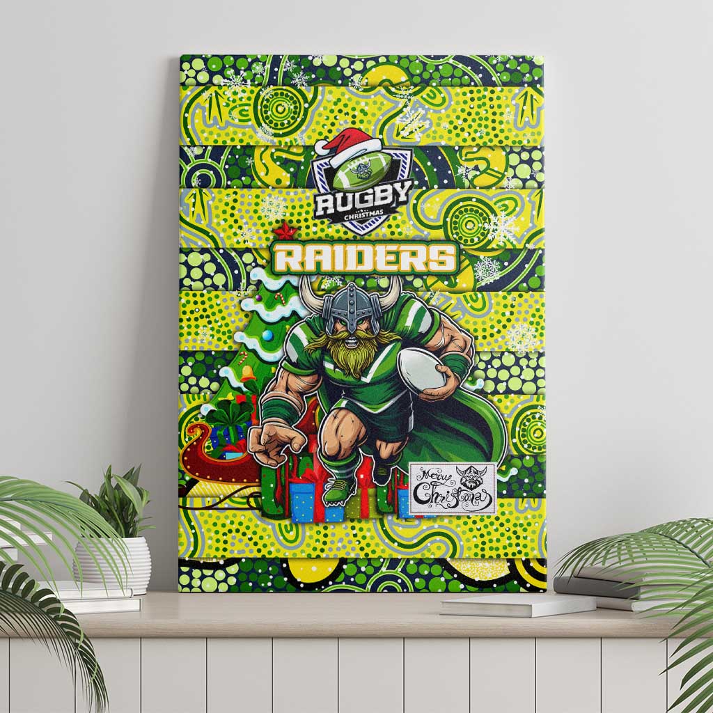Raiders Rugby Merry Christmas Canvas Wall Art Indigenous Australian Art