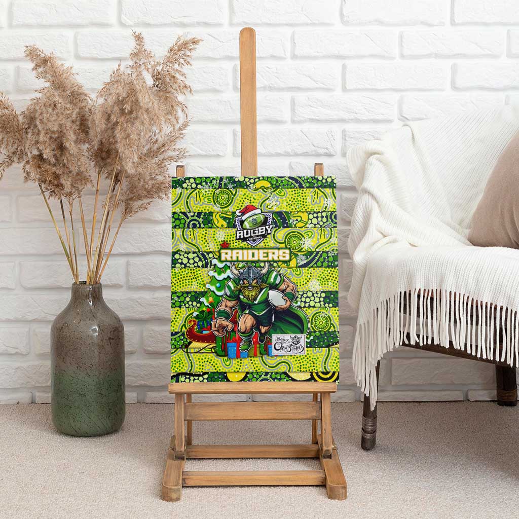Raiders Rugby Merry Christmas Canvas Wall Art Indigenous Australian Art
