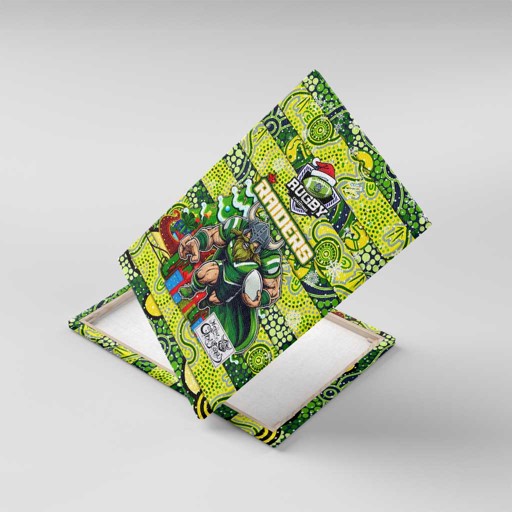Raiders Rugby Merry Christmas Canvas Wall Art Indigenous Australian Art
