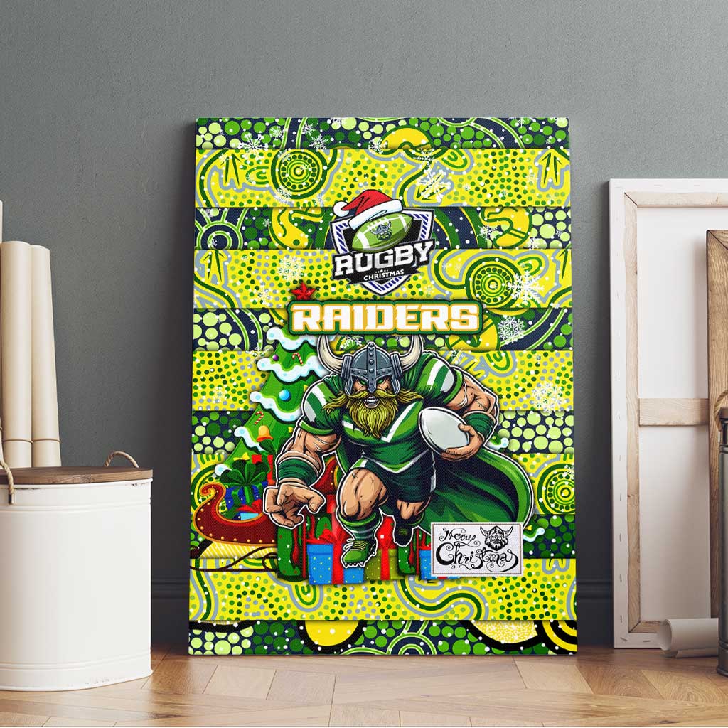 Raiders Rugby Merry Christmas Canvas Wall Art Indigenous Australian Art