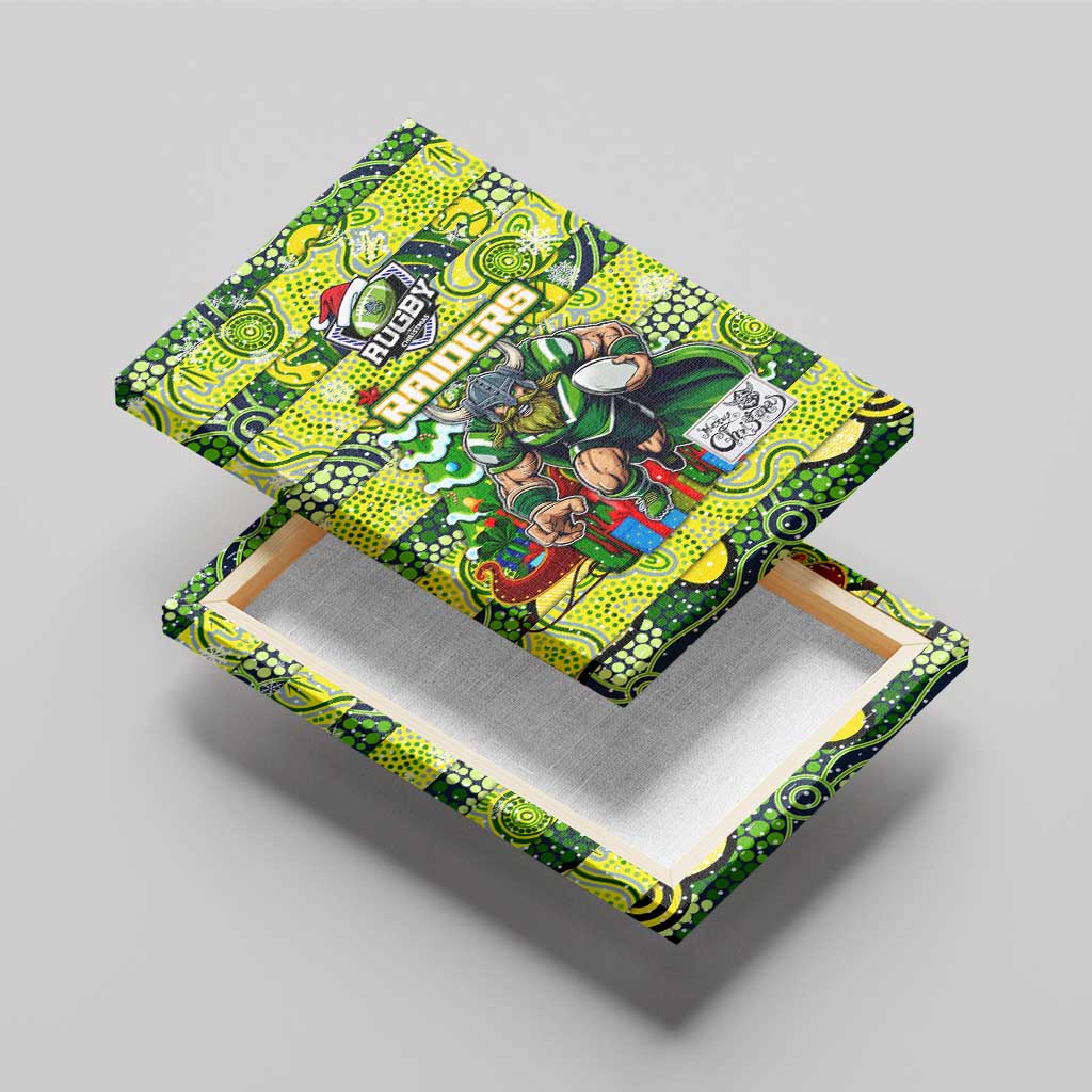 Raiders Rugby Merry Christmas Canvas Wall Art Indigenous Australian Art