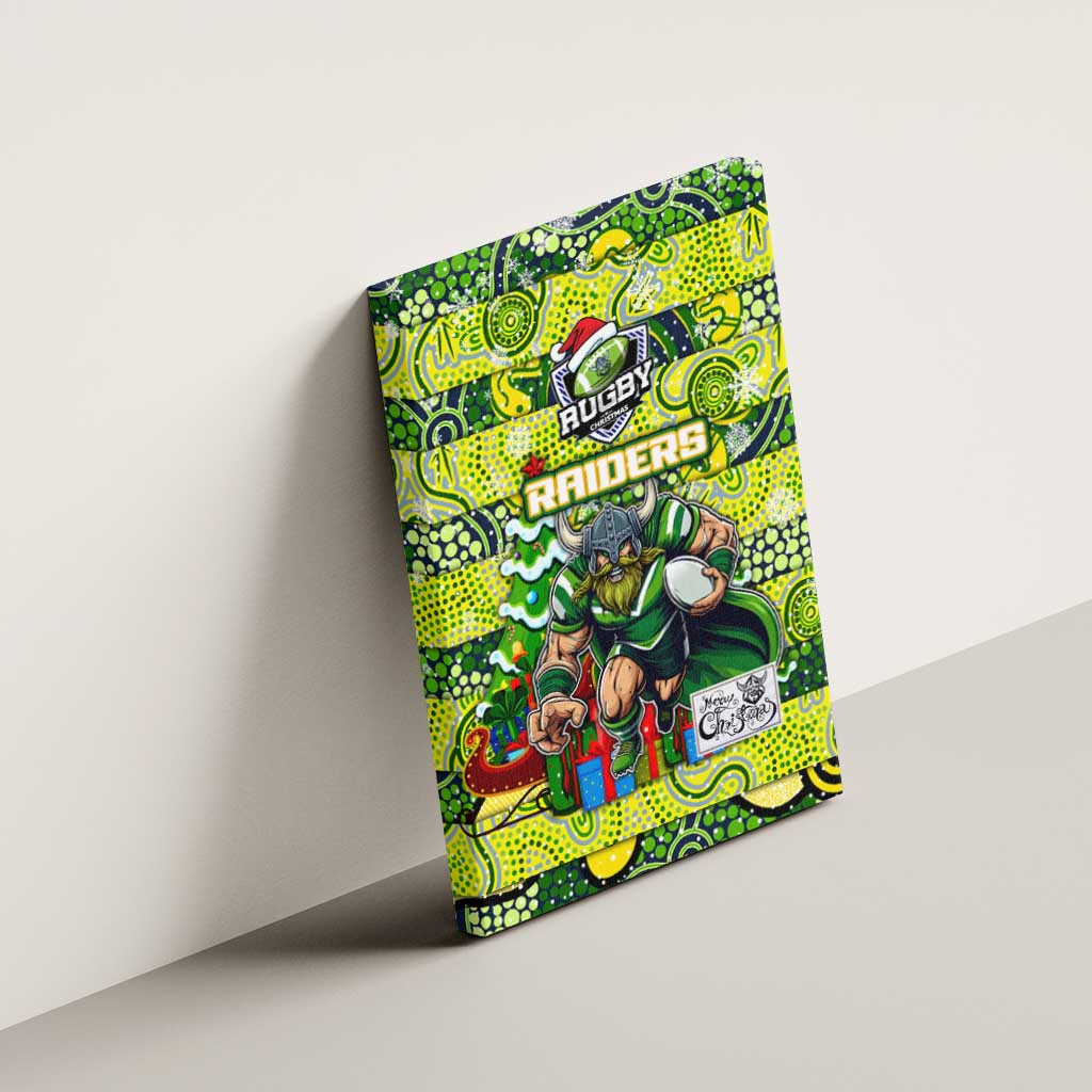 Raiders Rugby Merry Christmas Canvas Wall Art Indigenous Australian Art