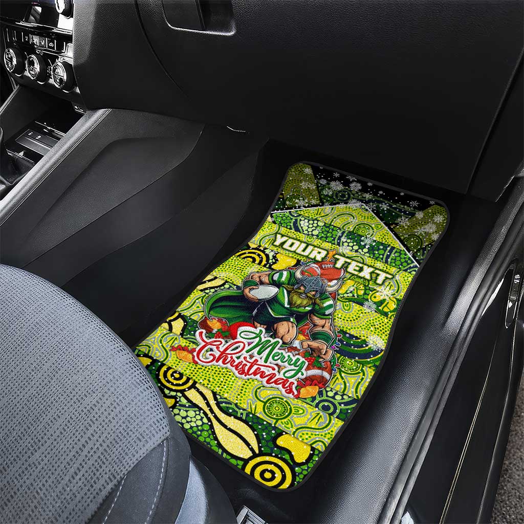 Raiders Rugby Merry Christmas Car Mats Indigenous Australian Art