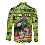 Custom Raiders Rugby Merry Christmas Family Matching Puletasi and Hawaiian Shirt Indigenous Australian Art