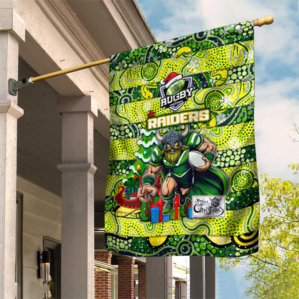 Raiders Rugby Merry Christmas Garden Flag Indigenous Australian Art