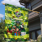 Raiders Rugby Merry Christmas Garden Flag Indigenous Australian Art