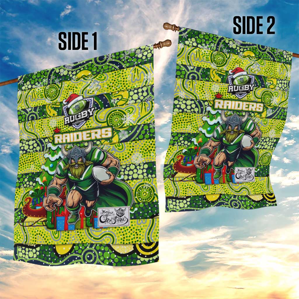Raiders Rugby Merry Christmas Garden Flag Indigenous Australian Art