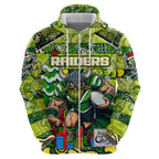 Custom Raiders Rugby Merry Christmas Hoodie Indigenous Australian Art