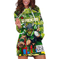 Custom Raiders Rugby Merry Christmas Hoodie Dress Indigenous Australian Art