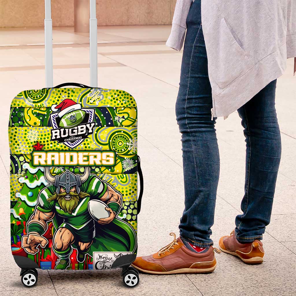 Raiders Rugby Merry Christmas Luggage Cover Indigenous Australian Art