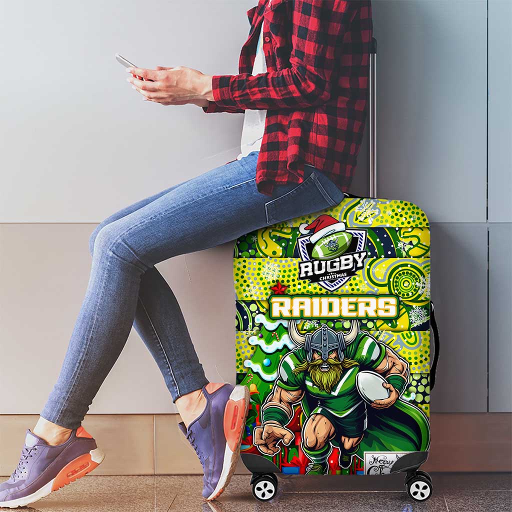 Raiders Rugby Merry Christmas Luggage Cover Indigenous Australian Art