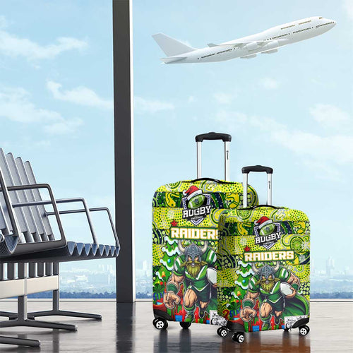 Raiders Rugby Merry Christmas Luggage Cover Indigenous Australian Art