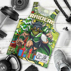 Custom Raiders Rugby Merry Christmas Men Tank Top Indigenous Australian Art