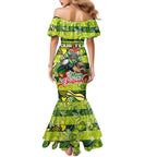Custom Raiders Rugby Merry Christmas Mermaid Dress Indigenous Australian Art