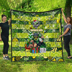 Raiders Rugby Merry Christmas Quilt Indigenous Australian Art