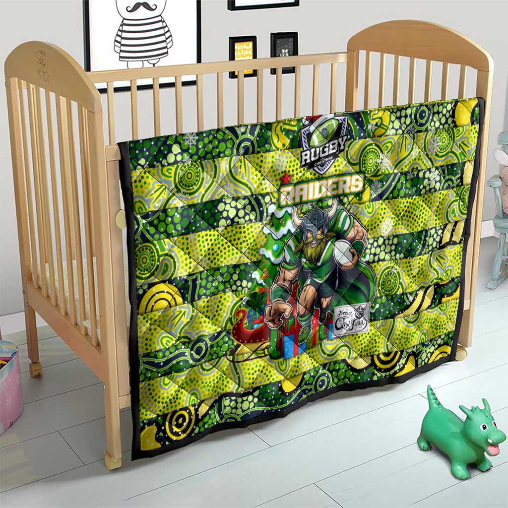 Raiders Rugby Merry Christmas Quilt Indigenous Australian Art