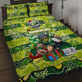 Raiders Rugby Merry Christmas Quilt Bed Set Indigenous Australian Art
